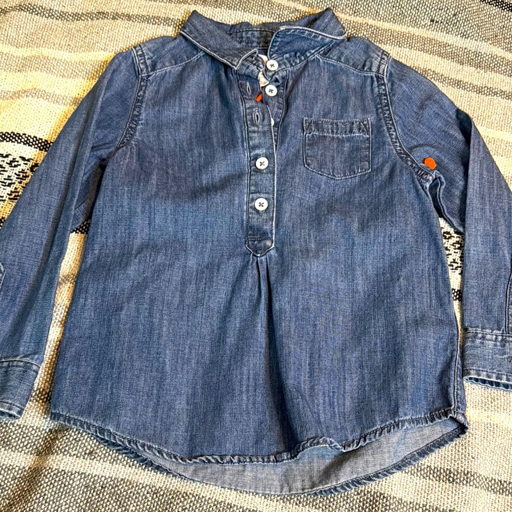 Cat & jack girls Blue Denim long‎ sleeve shirt